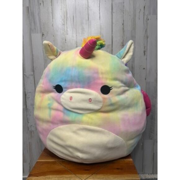 Squishmallow Esmeralda Rainbow Tie Dye Unicorn 24" Plush Toy - Picture 1 of 5
